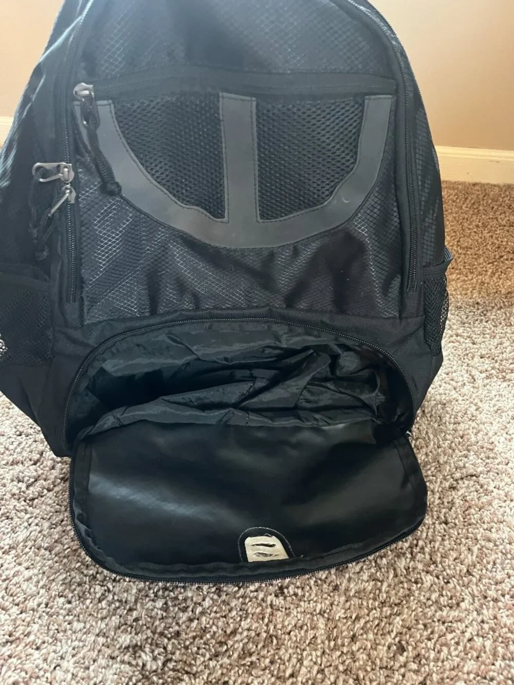 Black sports backpack